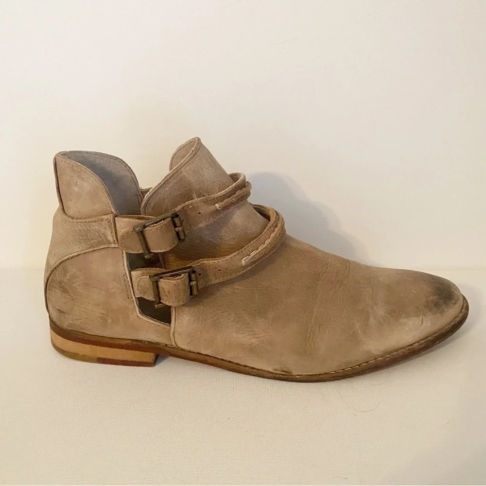 Free People Braeburn Split Shaft Double Buckle Ankle Boots - 9 / 39